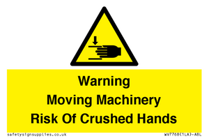 WV7768: Warning Moving Machinery Risk Of Crushed Hands