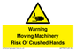 WV7768: Warning Moving Machinery Risk Of Crushed Hands