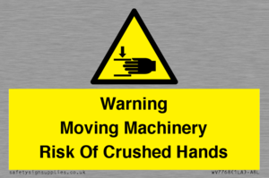 WV7768: Warning Moving Machinery Risk Of Crushed Hands