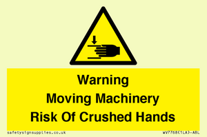WV7768: Warning Moving Machinery Risk Of Crushed Hands