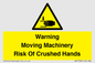 WV7768: Warning Moving Machinery Risk Of Crushed Hands