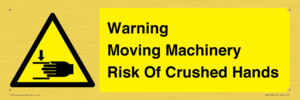 WV7768: Warning Moving Machinery Risk Of Crushed Hands