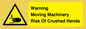 WV7768: Warning Moving Machinery Risk Of Crushed Hands