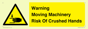 WV7768: Warning Moving Machinery Risk Of Crushed Hands