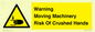 WV7768: Warning Moving Machinery Risk Of Crushed Hands