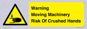 WV7768: Warning Moving Machinery Risk Of Crushed Hands