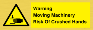 WV7768: Warning Moving Machinery Risk Of Crushed Hands