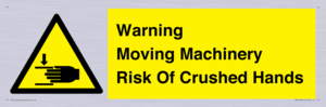 WV7768: Warning Moving Machinery Risk Of Crushed Hands