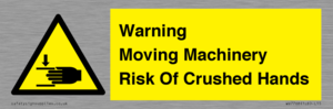 WV7768: Warning Moving Machinery Risk Of Crushed Hands