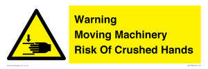 WV7768: Warning Moving Machinery Risk Of Crushed Hands