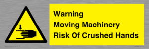 WV7768: Warning Moving Machinery Risk Of Crushed Hands