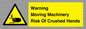 WV7768: Warning Moving Machinery Risk Of Crushed Hands
