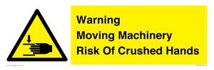 WV7768: Warning Moving Machinery Risk Of Crushed Hands