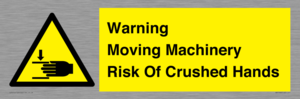 WV7768: Warning Moving Machinery Risk Of Crushed Hands
