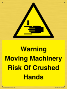 WV7768: Warning Moving Machinery Risk Of Crushed Hands