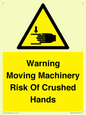 WV7768: Warning Moving Machinery Risk Of Crushed Hands