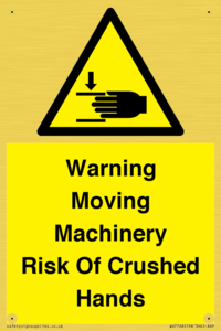 WV7768: Warning Moving Machinery Risk Of Crushed Hands