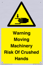 WV7768: Warning Moving Machinery Risk Of Crushed Hands