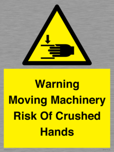 WV7768: Warning Moving Machinery Risk Of Crushed Hands