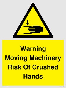WV7768: Warning Moving Machinery Risk Of Crushed Hands