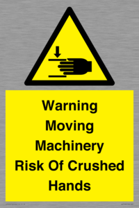 WV7768: Warning Moving Machinery Risk Of Crushed Hands