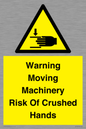 WV7768: Warning Moving Machinery Risk Of Crushed Hands