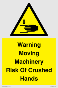 WV7768: Warning Moving Machinery Risk Of Crushed Hands