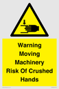 WV7768: Warning Moving Machinery Risk Of Crushed Hands