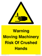 WV7768: Warning Moving Machinery Risk Of Crushed Hands