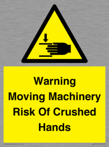 WV7768: Warning Moving Machinery Risk Of Crushed Hands