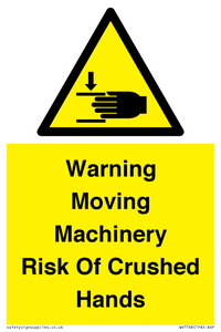WV7768: Warning Moving Machinery Risk Of Crushed Hands