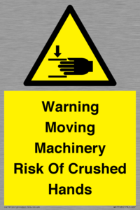 WV7768: Warning Moving Machinery Risk Of Crushed Hands