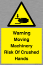 WV7768: Warning Moving Machinery Risk Of Crushed Hands