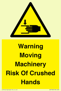 WV7768: Warning Moving Machinery Risk Of Crushed Hands