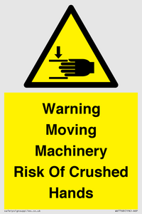 WV7768: Warning Moving Machinery Risk Of Crushed Hands