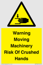 WV7768: Warning Moving Machinery Risk Of Crushed Hands