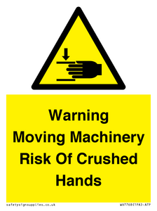 WV7768: Warning Moving Machinery Risk Of Crushed Hands