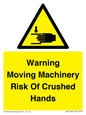 WV7768: Warning Moving Machinery Risk Of Crushed Hands