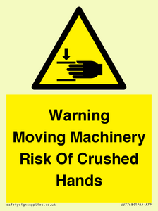 WV7768: Warning Moving Machinery Risk Of Crushed Hands