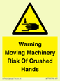 WV7768: Warning Moving Machinery Risk Of Crushed Hands