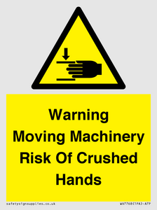WV7768: Warning Moving Machinery Risk Of Crushed Hands