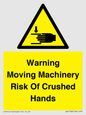 WV7768: Warning Moving Machinery Risk Of Crushed Hands