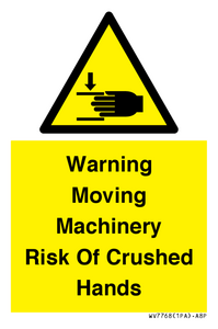 WV7768: Warning Moving Machinery Risk Of Crushed Hands