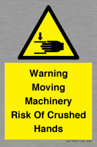 WV7768: Warning Moving Machinery Risk Of Crushed Hands