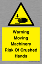 WV7768: Warning Moving Machinery Risk Of Crushed Hands