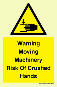 WV7768: Warning Moving Machinery Risk Of Crushed Hands