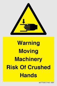 WV7768: Warning Moving Machinery Risk Of Crushed Hands