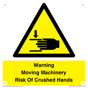WV7768: Warning Moving Machinery Risk Of Crushed Hands