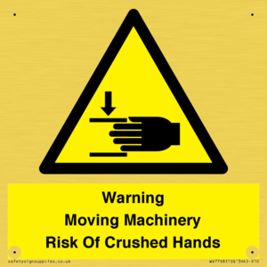 WV7768: Warning Moving Machinery Risk Of Crushed Hands