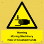 WV7768: Warning Moving Machinery Risk Of Crushed Hands